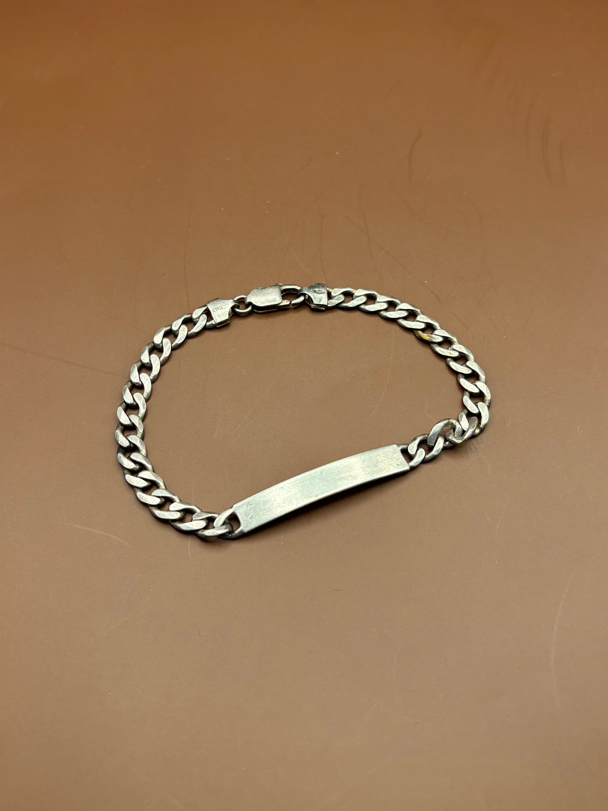 Classic Sterling Silver Curb Link ID Bracelet - Size 9"