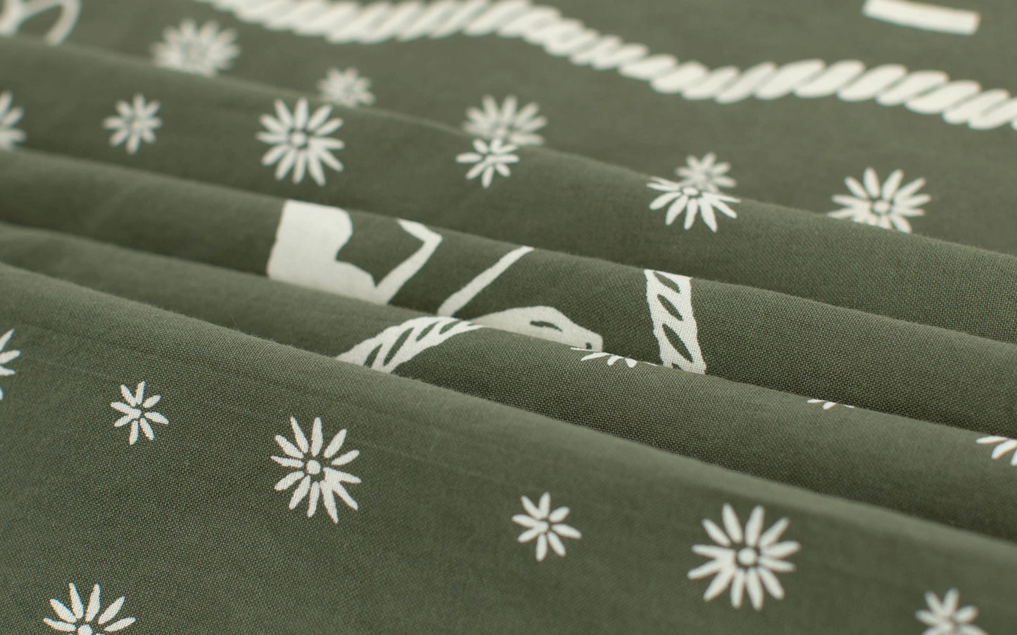 Willie Taylor & Co - Olive Buckin’ Cowboy Japanese Cotton Bandana