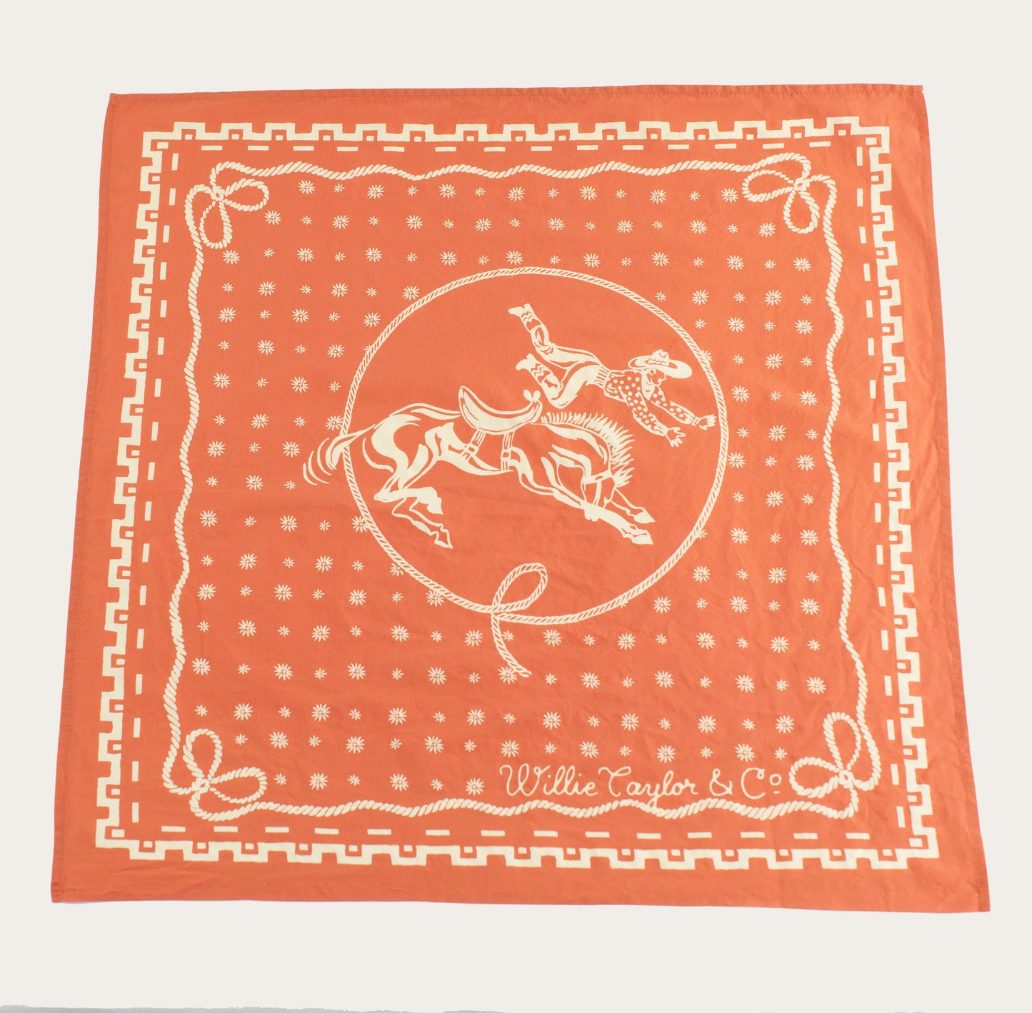 Willie Taylor & Co - Sienna Buckin’ Cowboy Japanese Cotton Bandana