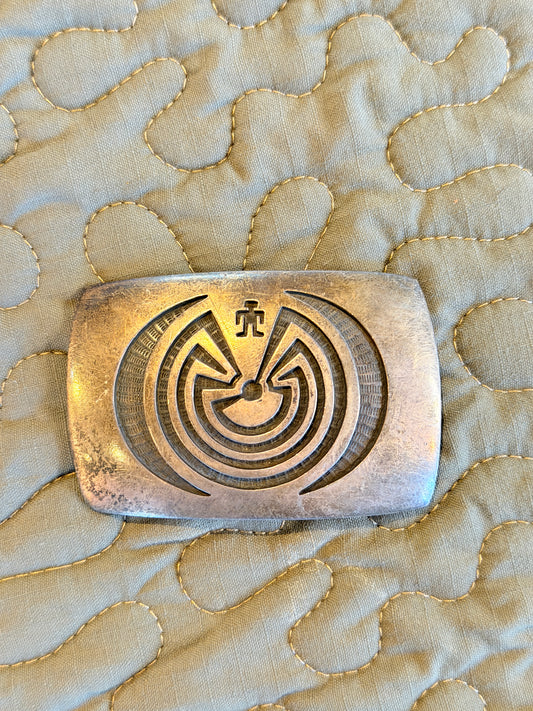 Sterling Belt Buckle — Man in the Maze (I’itoi) Labyrinth