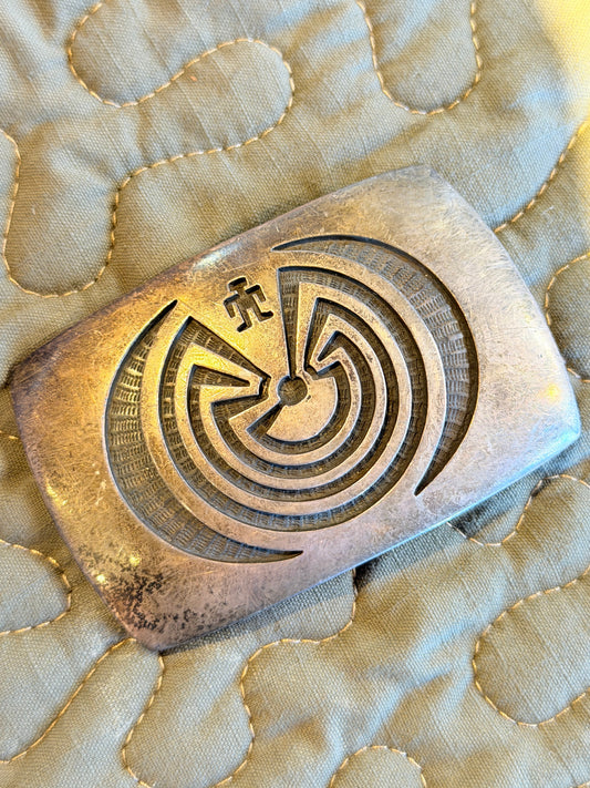 Sterling Belt Buckle — Man in the Maze (I’itoi) Labyrinth