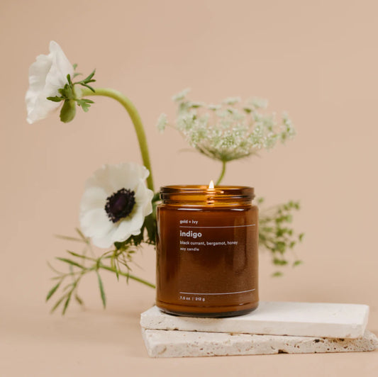 Gold + Ivy Indigo Soy Candle
