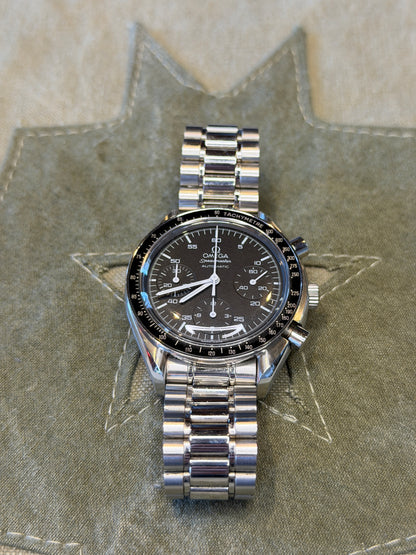 Omega Speedmaster Automatic Chronograph — Black Dial, Steel Bracelet