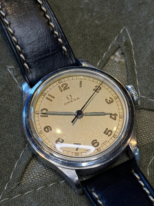 1945 Omega CK 2179 — Cream Dial Dress Watch, 30mm Steel