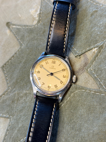 1945 Omega CK 2179 — Cream Dial Dress Watch, 30mm Steel