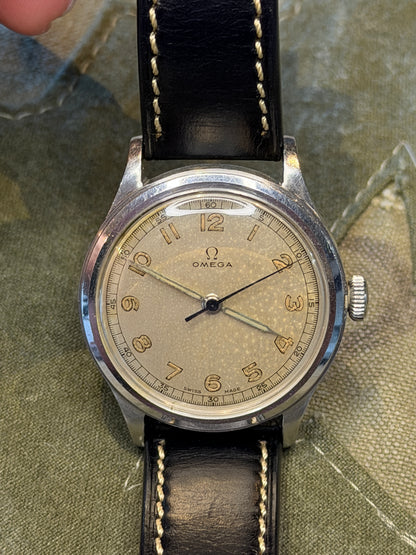 1945 Omega CK 2179 — Cream Dial Dress Watch, 30mm Steel